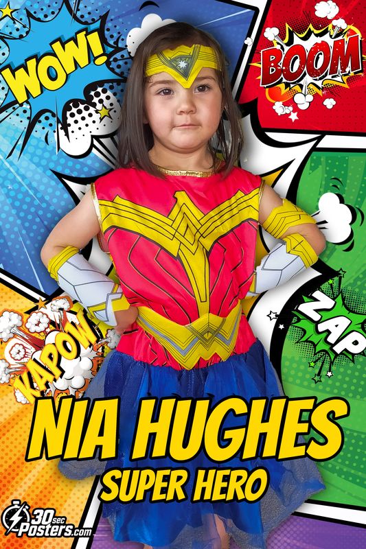 Comic superhero personalized poster example